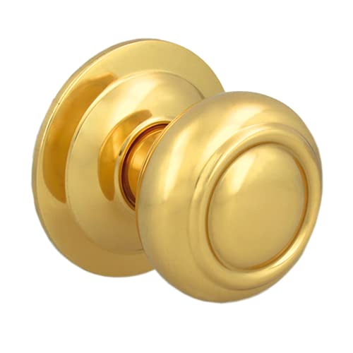 Amig - Modèle 53 Bouton de portes d’entrée extérieures en laiton poli | Diamètre poignée 70 mm - Hauteur 73,5 mm | Vis et écrou de fixation inclus