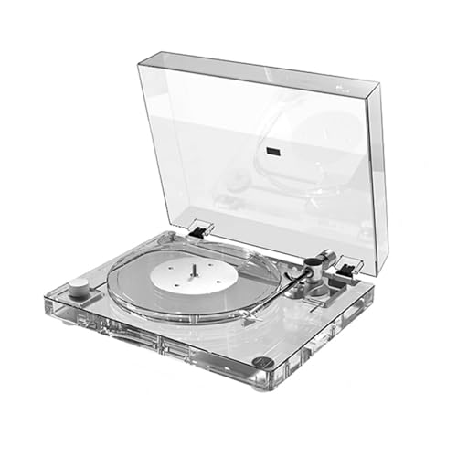 Acrylic Turntable, Transparent High-End Vinyl Record Player with Carbon Fiber