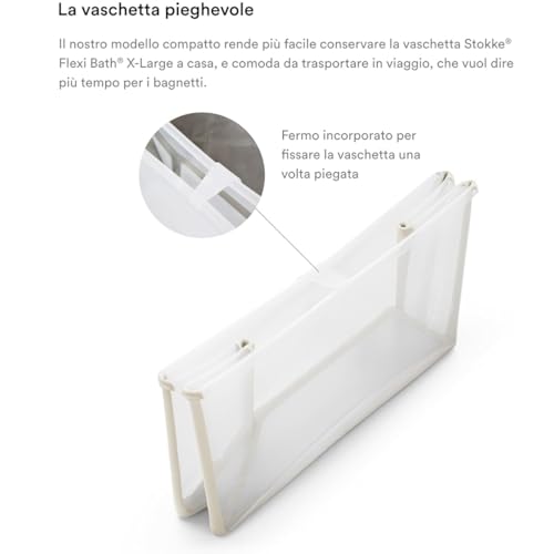 Image of Stokke Flexi Bath XL Sandy Beige - Spacious Foldable Baby Bath + Newborn Support, Lightweight Construction & Easy to Store, Ideal for Children from 0-6 Years
