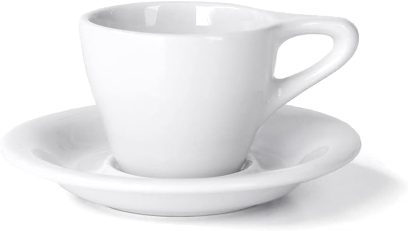notNeutral Lino Porcelain Cup & Saucer Double Cappuccino 6 oz (White, 6 oz, 2)