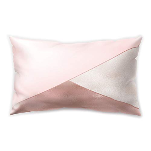 Hengjiang Rose Série rectangulaire coussin géométrique Mandala Feuille d'recto verso en peluche Taie d'oreiller de 30 cm x 50 cm , Polyester, 01 Cover