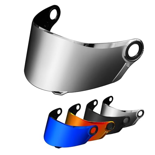 Image of PSLER Shatterproof Motorcycle Helmet Visor for LS2 FF358 FF396,Silver | Impact-Resistant ,UV400 Protection, Motorcycle Tinted Face Shield for LS2 FF358 FF396,Visor Replacement