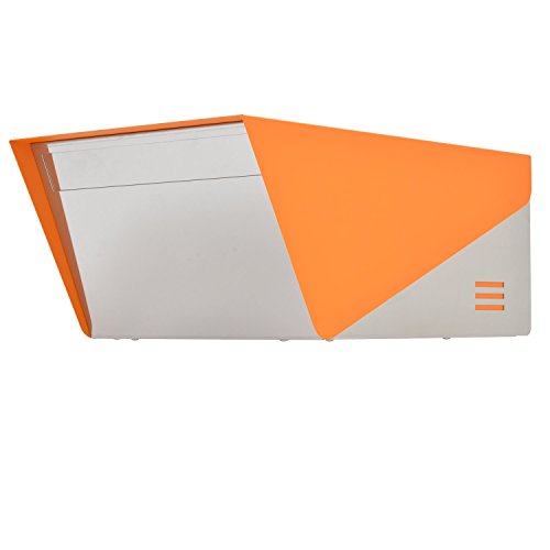 Katanabox Prime Op - Stainless Steel Post Mount Modern Design Mailbox With Lock And Key Extra Large Letterbox Rust Proof For Modern House Apartment Rural Roadside 17" X 11" X 7"(Orange) #TOP8