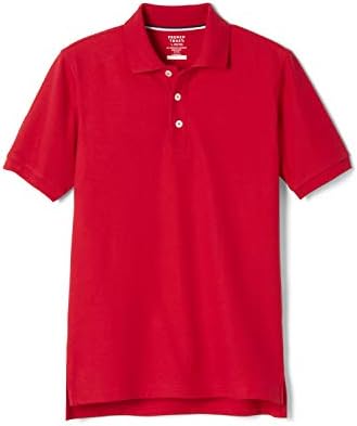 French Toast Boys' Short Sleeve Pique Polo Shirt (Standard & Husky), Red, 18-20