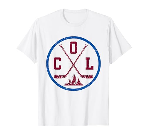 Vintage Colorado Hockey Emblem Funny COL Ice Hockey Player T-Shirt