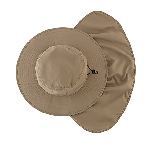 Home Prefer UPF50 Mens Sun Hat with Neck Flap Quick Dry UV Protection Cap Womens Wide Brim Fishing Hat Neck Flap Beach Garden - Image 4