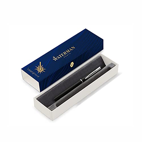Waterman Allure Füller mit Gravur | in Schwarz | Geschenk für Mann und Frau | inspiriert von Pariser Mode | personalisiert | graviert | Blaue Tinte | Feine Spitze | edle Lasergravur