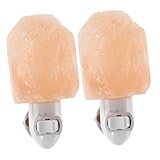 WOONEKY 2 Stück Wandleuchte Stecker Dekorative Nachtlichter mit Ersatzlampen Kristallsalz Schlafzimmer Nachttischlampe für Flurbeleuchtung Innenbereich