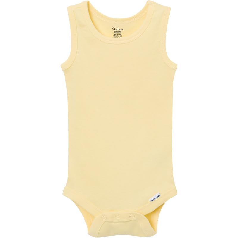 Image of Gerber Baby Girls Multi-Pack Sleeveless Onesies Bodysuit
