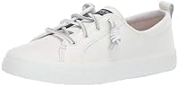 SPERRY Womens Crest Vibe Leather Boat Shoe, White, US 7