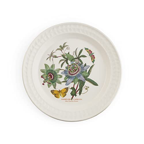 Portmeirion Botanic Garden Harmony 10.5" Dinner Plate, Papilio Amber & Blue Passion Flower - Earthenware Dish for Tableware & Picnic - Dishwasher & Microwave Safe, Floral Spring Dinnerware