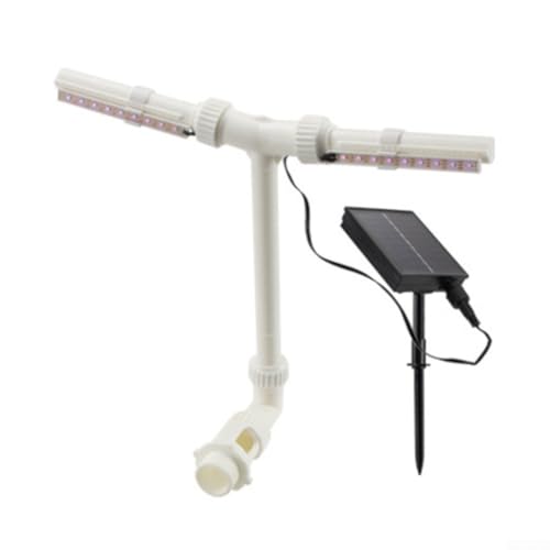 Fontana per piscina a doppia testa a energia solare con telecomando, altezza e angolo del getto regolabili, 6 modalità di illuminazione, 11 opzioni di colore, design con staffa in plastica, (1)