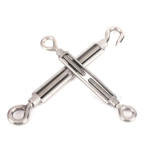 Turn Buckle Bolt 5PCS Adjust Chain Rigging Hooks & Eye Turnbuckle Wire Rope 304 Stainless Steel M4 M5 M6 M8 M10 Tension Device Line for Cable Railing Wire Rope Hardware Kit(OC Type-5PCS,M5) miniatura 5