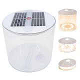 Linterna Solar Inflable, Linterna Solar Impermeable Regulable para Acampar, luz Plegable portátil con asa para Exteriores, Camping, Senderismo, Viajes, Blanco cálido