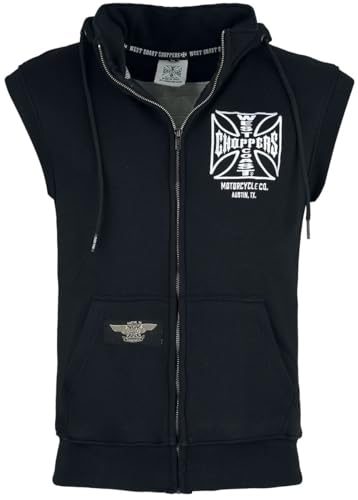 Chaleco West Coast Choppers WCC OG ATX para hombre en color negro
