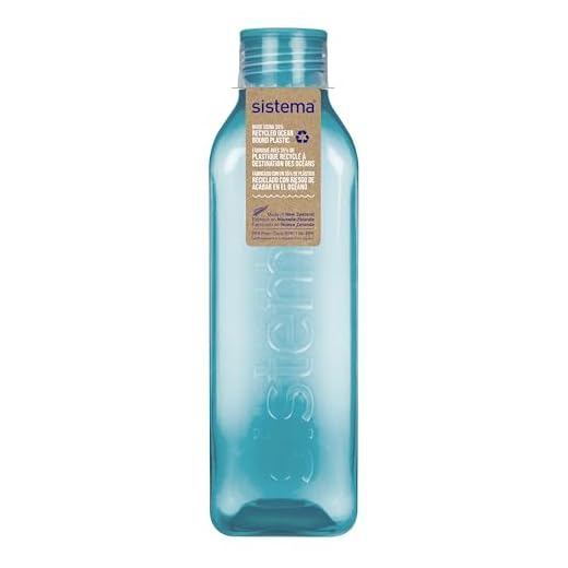 Sistema Square Botella agua 1 Litro | Hermética Botella agua niña | Piedra azul turquesa | 1 unidad
