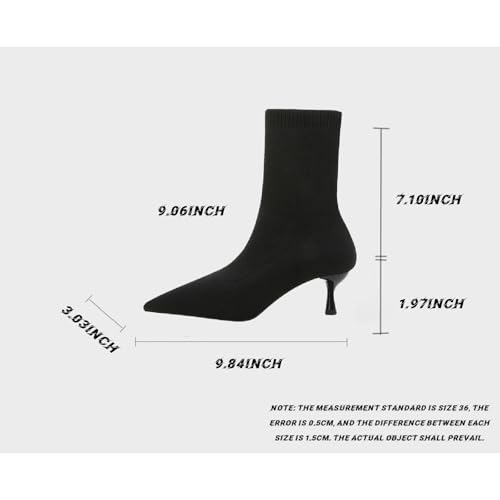 Women'S Sexy Stiletto Sock Boots Fashion Pointed Toe Pull On Stretch Knit Slim Fit Dress Ankle Boots Business Anti-Slip Party Dating Work Ankle Boots3