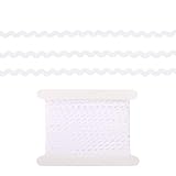 27 Yards Zickzackband Weiß, 5mm Dick Weißes Wellenband zum Nähen Bänder Weben Bastelarbeiten Hochzeiten Weihnachtsdekorationen