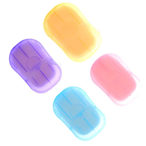 SMELEYOU Jabón desechable portátil de papel de papel, 20 hojas de jabón de viaje, lavado de manos, baño, papel higiénico, hojas de jabón para acampar al aire libre, senderismo, color aleatorio,