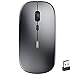 Mouse Wireless ricaricabile, inphic Mouse senza fili silenzioso 2,4G 1600DPI Mouse USB portatile da viaggio ottico con ricevitore USB per PC Computer Mac MacBook, Grigio