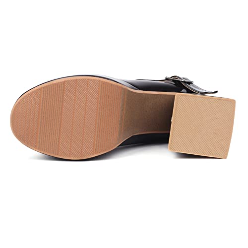 Womens Chunky High Heels Mary Jane Platform Pumps Bows3