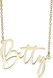 PicturesOnGold.com Custom Name Necklace for Women Personalized Name Necklace in Sterling Silver or Gold Name Necklace Personalized with Any Name or Word (Solid 14k Gold Modern Script)