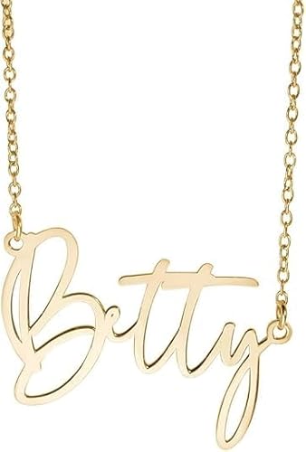 PicturesOnGold.com Custom Name Necklace for Women Personalized Name Necklace in Sterling Silver or Gold Name Necklace Personalized with Any Name or Word (Solid 14k Gold Modern Script)