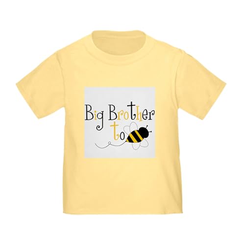 CafePress Big Brother to Bee Toddler T Shirt Toddler Graphic Tee, 100% Cotton Daffodil Yellow