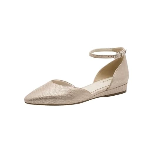 Tamaris Damen Ballerina mit Strap flach, metallic, 40 EU