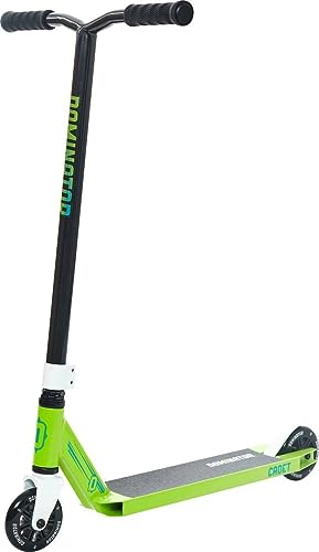 Trottinette freestyle Dominator Cadet Pro verte et noire idéale pour débuter au skatepark