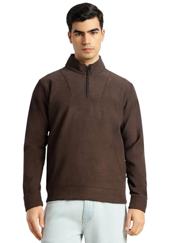 Image of Thomas Scott Men's | Regular Fit | Long Sleeves | High Neck | Solid | 100% Polyester | Knitted | Sweatshirt | Dry Clean Only