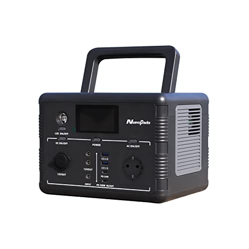 Nuevopacks Générateur Électrique Portable 518 Wh,500W (1000W Crête) LiFePO4 Batterie