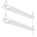 Hykolity 4FT 120W LED Shop Light Linkable, 13000lm(400w Equivalent), 5000K Utility Shop Lights for Garages, Workshops, Basements, Hanging or FlushMount, with Power Cord and Pull Chain, ETL, 2 Pack