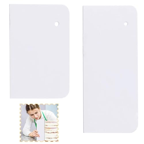 2-Piece Cake Smoother Scraper Set Edge Smoother and Cake Decorating Tool for Fondant Buttercream and Icing Ideal for Bakers Pastry Chefs and Home Cake Makers