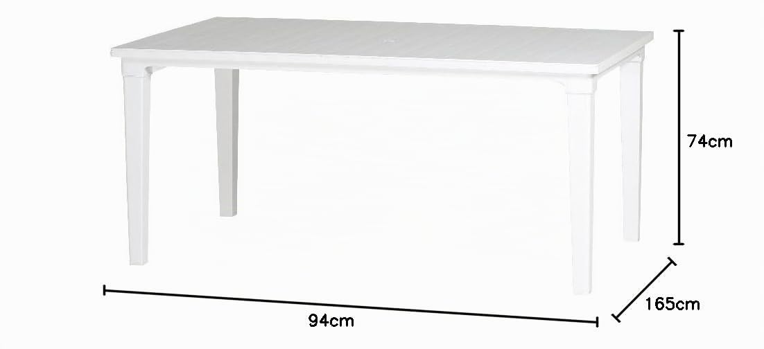 Keter - Mesa de Comedor Exterior Futura de 6 plazas, Color Blanco