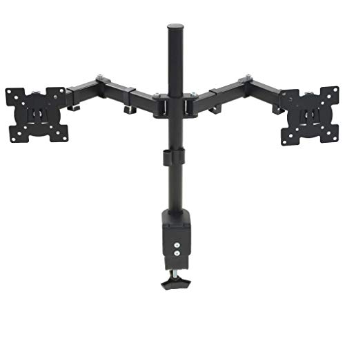 Preisvergleich Produktbild vidaXL Monitor Tischhalterung 32" Doppelarm Höhenverstellbar Monitorhalterung