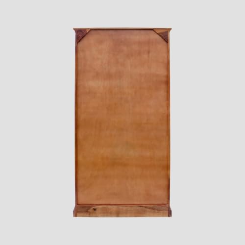 Image of Solid Sheesham Wood Diamond Cut 4 Door Almirah /Wardrobe /Cabinet with Storage of 4 Shelves and 2 Drawers, Pre-Assembled (Natural Honey Finish) (Honey) (F-Hony)
