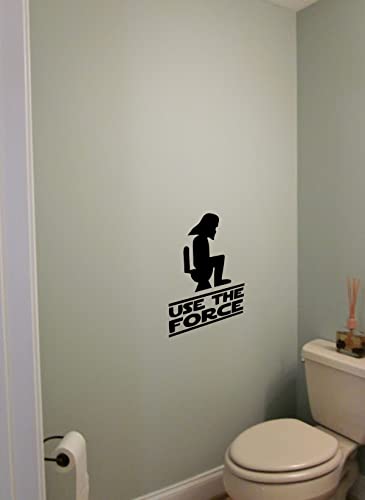 Use The Force -With Darth Vader Head - 6 X 8 Inches - Funny Bathroom Toilet/Bathroom/Restroom - Vinyl Wall Decals [Child Friendly] #TOP4