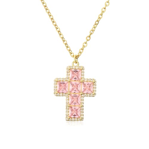 Collier crucifix pour femmes avec pendentif croix exquis jésus et cristaux scintillants