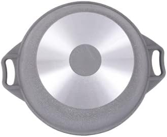 Miniatura 3 de Olla de aluminio para cocinar wok, olla antiadherente con tapa de vidrio (mármol claro) utensilios de cocina para camping, horno holandés, olla de