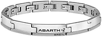 BREIL – Men’s Bracelet Abarth Collection TJ3099 – Gioielleria Uomo – Bracciale per Uomo in Acciaio Lucido e Satinato, Finitura Sabbiata, Chiusura da Gioielleria – Regolabile da 17 a 23,5 cm