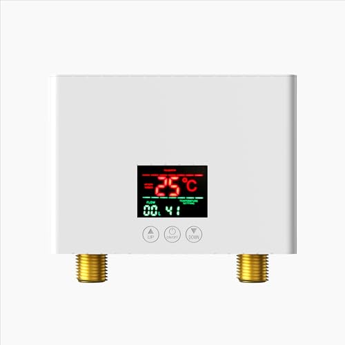 Generic Instant Electric Water Heater, LF-001A, Tankless, Modern, White, 3000W, 55°C Max, 1.7 LPM, High Efficiency, Wall-Mount, On Demand for Sinks