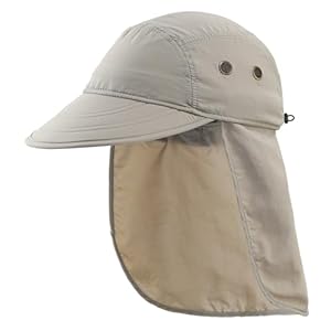 Outdoor Mens Sun Hat with Removable Neck Flap Fishing Hat for Men UPF 50+ Sun Protection Cap Safari Hiking Hat