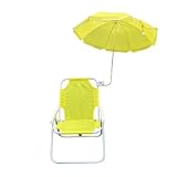 rockible Silla Camping con Sombrilla Reforzada Ligera, Amarillo