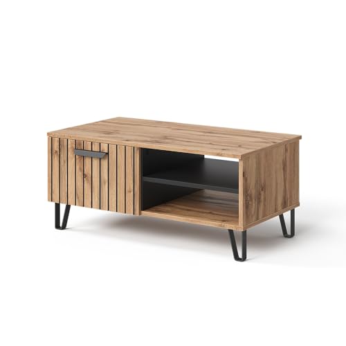 Vicco Couchtisch Amber, Eiche Wotan, 90 x 50 cm