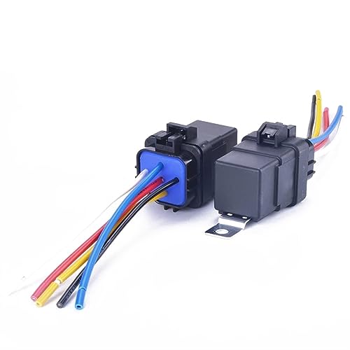 Relé de coche 24V 5 pines 80A impermeable con arnés de cables 105mm para motor y luces