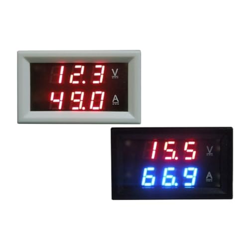 3線 DC 電圧計 電流計 DC0-100A 3.5-30V 電圧電流 デュアル メーター アンプ ボルト パネル メーター アンペア メーター 測定ツール (色: 黒(赤-赤))