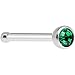Body Candy Stainless Steel 1.7mm Dark Green Nose Bone Created with Swarovski Crystals 20 Gauge 1/4"