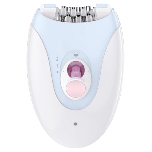 Smooth Glide Epilator for Women, 2 Speeds Facial Hair Removal Device with LED Light, 36 Tweezers & Massage Pad. Rechargeable Facial Hair Removal Epilator