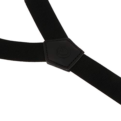 Homyl Suspensórios Y-Back Masculinos Elastic Ajustável 3 Clip Casual Formal Suspensórios - Baclk